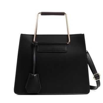 Sac fourre-tout Agliano pour femme. Ruga Cuir Véritable - Noir 6