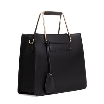 Sac fourre-tout Agliano pour femme. Ruga Cuir Véritable - Noir 7