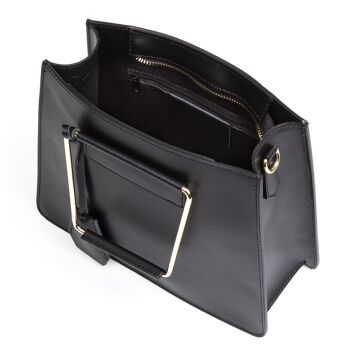 Sac fourre-tout Agliano pour femme. Ruga Cuir Véritable - Noir 10