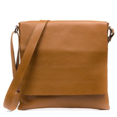 Agnadello Messenger Bag für Damen. Dollaro-Echtleder. - Braun