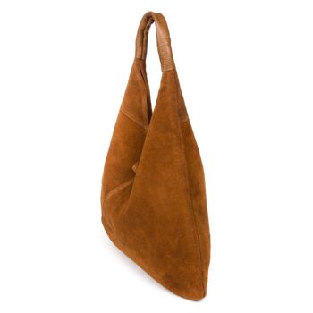 Sac shopping pour femme Agnana. Cuir véritable Suede et Dollaro. - Cuir 3