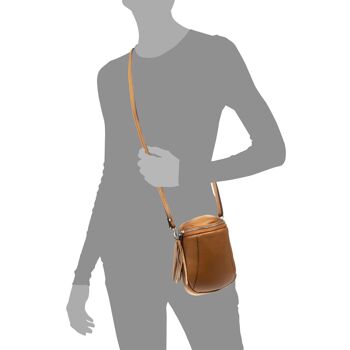 Sac à bandoulière pour femme Agugliano. Cuir véritable Dollaro. - Cuir 4