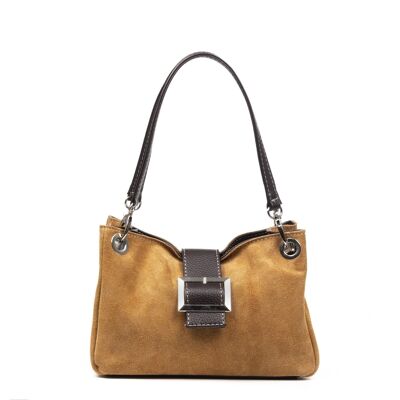 Aicurzio Women's shoulder bag. Genuine Leather Dollaro Suede - Leather