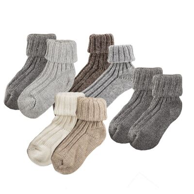 Chaussettes en laine | Lot de 2 | diverses couleurs | chaussettes manchette