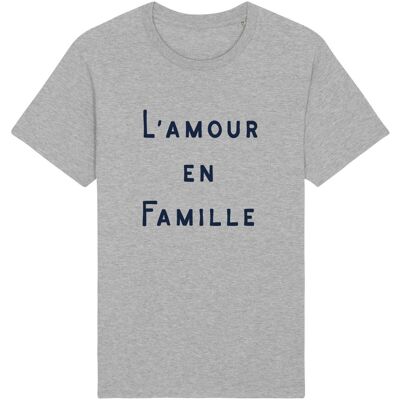 TSHIRT GRIS CHINÉ L'AMOUR EN FAMILLE WAF homme