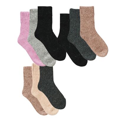 Calcetines de felpa | w. alpaca | Paquete de 3 | calcetines de las señoras