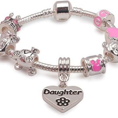 Children's Daughter 'Fairytale Dreams' Silver Plated Charm Bead Bracelet 15cm