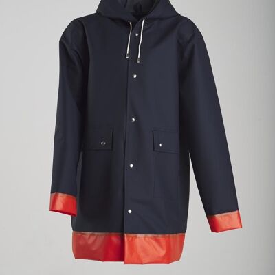 Striped Raincoat - Arancio & Blu