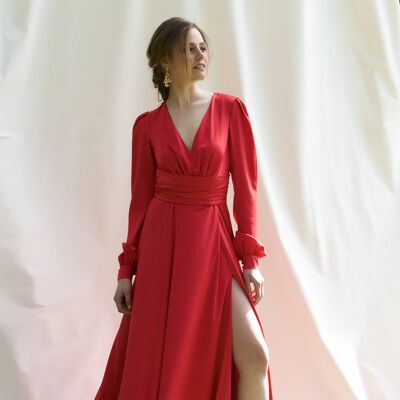 Vestido largo Giulia Rojo