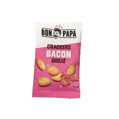 Grilled bacon flavor crackers BON PAPA 40gr x50 pcs