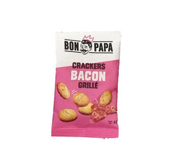 Crackers saveur bacon grillé BON PAPA 40gr x50 pcs 1