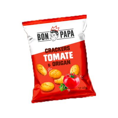 Crackers saveur tomate et origan BON PAPA 40gr x50 pcs