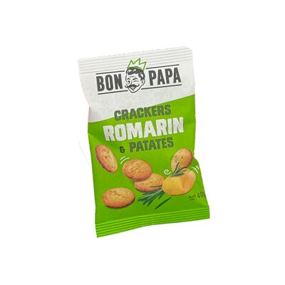 Rosemary and potato flavor crackers BON PAPA 40gr x50pcs