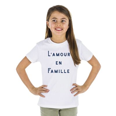 T-shirt bianca per bambini Love in Family Waf