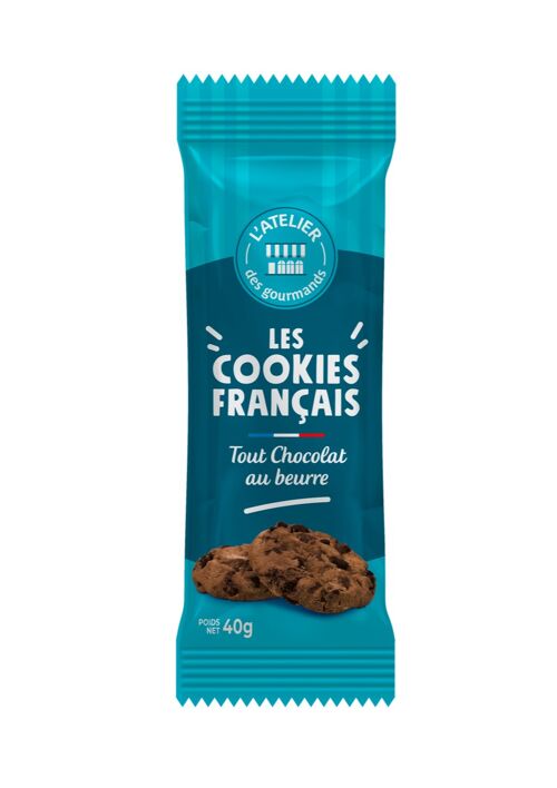 Cookies Français  beurre tout chocolat sachet fraîcheur 2pc 40gr - L'ATELIER DES GOURMANDS