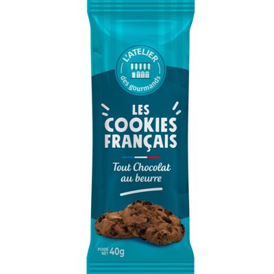 Cookies Français  beurre tout chocolat sachet fraîcheur 2pc 40gr - L'ATELIER DES GOURMANDS