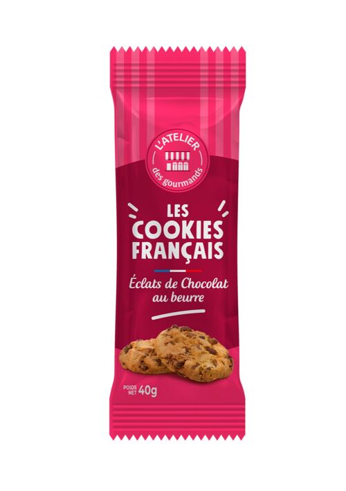 Cookies Français beurre pepites choco sachet fraîcheur 2pc 40grs - L'ATELIER DES GOURMANDS