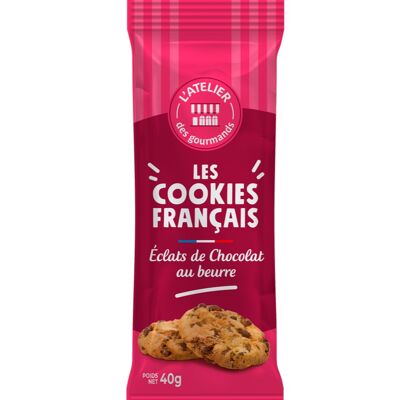 Cookies Français beurre pepites choco sachet fraîcheur 2pc 40grs - L'ATELIER DES GOURMANDS