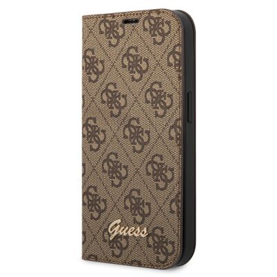 Etui Folio Guess 4G pour iPhone 14 Plus - Marron