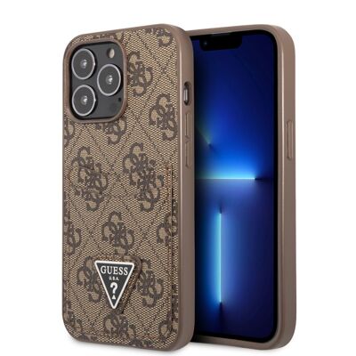 Coque Guess PU 4G Porte-cartes pour iPhone 14 Pro Max - Marron