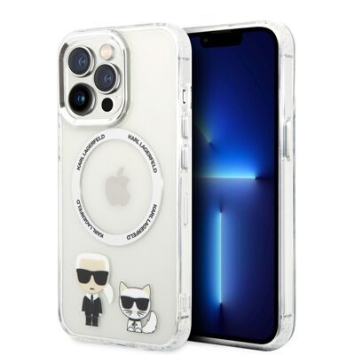 Coque Karl Lagerfeld TPU Magsafe Ring Karl & Choupette pour iPhone 14 Pro - Transparente