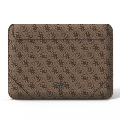 Housse magnétique pour ordinateur 13" & 14" Guess - Modèle 4G Triangle - Marron