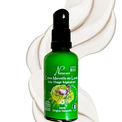 x3 MERVEILLE DES LANDES ORGANIC 100% Naturale - Rigenerazione Integrale, nutrizione intensa - Crema viso idratante antietà per pelli sensibili - 150mL