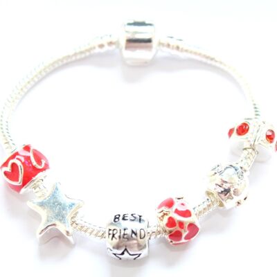 Bracelet de perles de charme plaqué argent `` You Are a Star '' pour le meilleur ami pour enfants