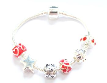 Bracelet de perles de charme plaqué argent `` You Are a Star '' pour le meilleur ami pour enfants