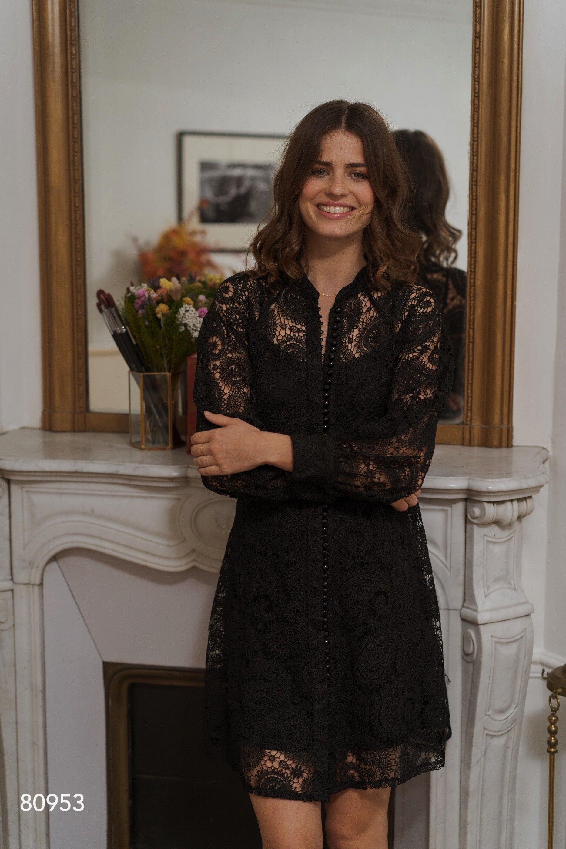 Abito Constance in pizzo e bottoni - 80953