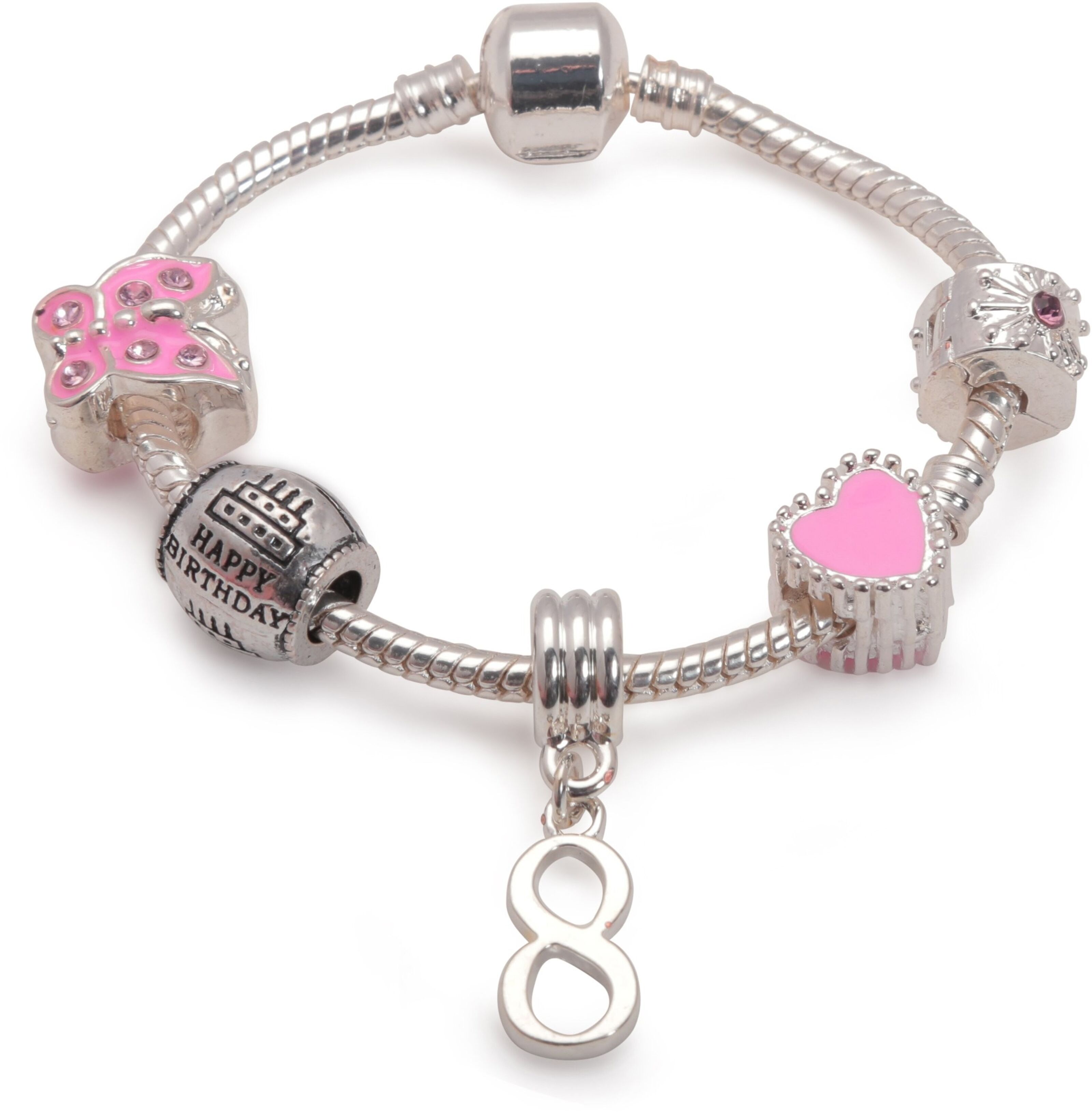 Achat Bracelet Enfant Chaîne avec Perles - Bonbons - Rose en gros