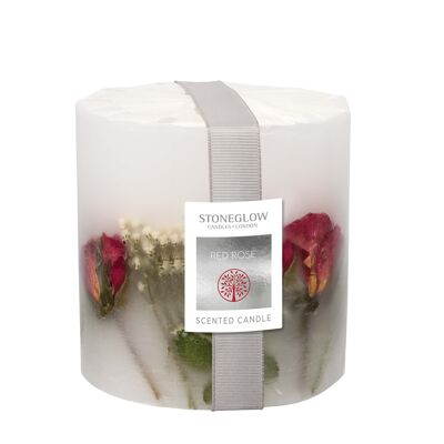 Nature's Gift - Red Rose - Pillar Candle