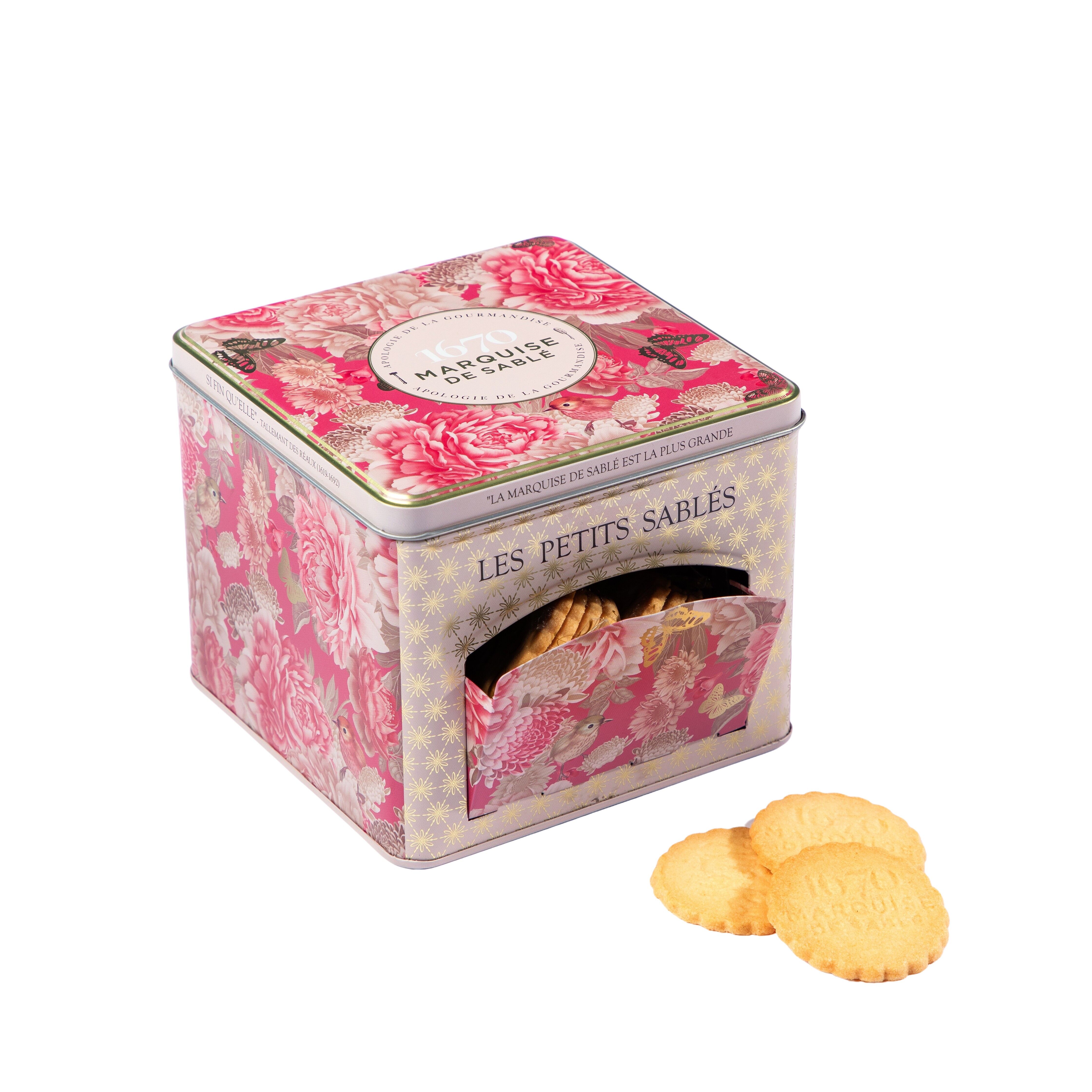Pure fresh butter plain shortbread biscuits - metal dispenser box "treasure case" 300g