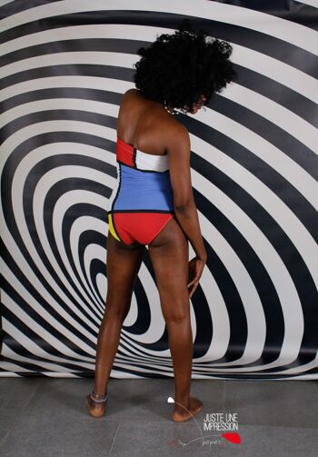 maillot de bain bustier inspiration Mondrian/Classic Mondrian strapless swimsuit 5