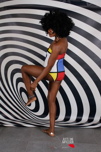 maillot de bain bustier inspiration Mondrian/Classic Mondrian strapless swimsuit 2