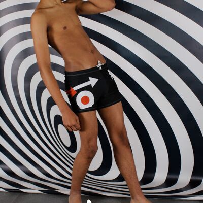 bañador shorty MEN MODErne Negro/naranja/blanco