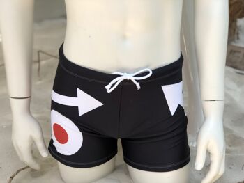 maillot de bain shorty HOMME MODerne Noir/orange/blanc 5