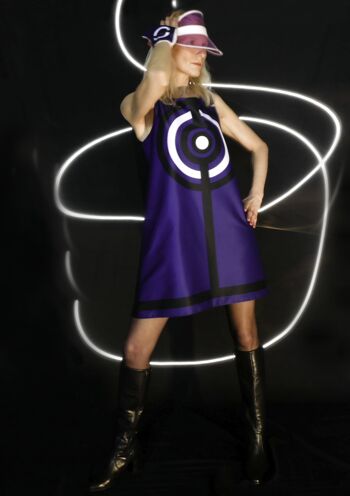 robe Op Art cible violet/blanc/noir 1