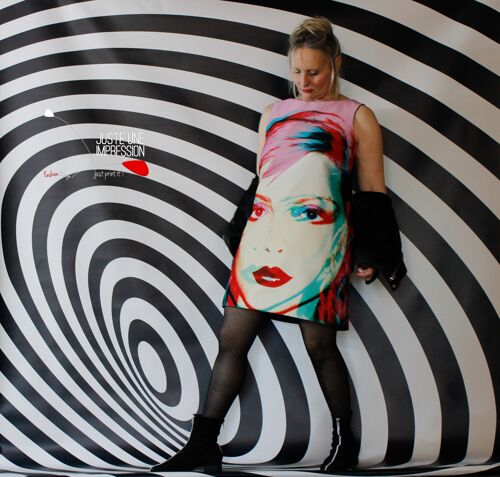 robe sixties Pink Blondie/effet 3D / Pop Art dress Debbie Harry tribute