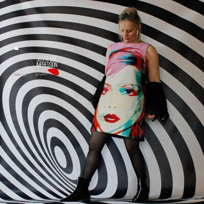 Sixties Kleid Pink Blondie/3D Effekt / Pop Art Kleid Debbie Harry Hommage