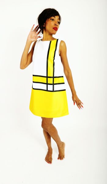 robe sixties mod/pop yellow, black & white / Mod dress 1