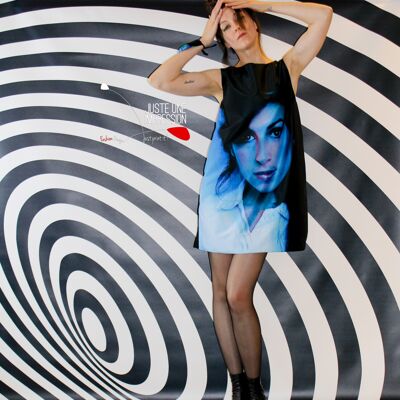 vestire Amy in 3D blu / abito tributo Amy Winehouse