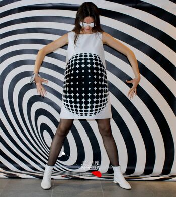 robe blanche inspiration Vasarely / Vasarely inspired dress 1