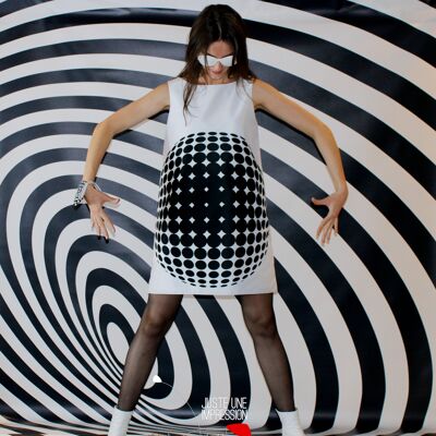 robe blanche inspiration Vasarely / Vasarely inspired dress
