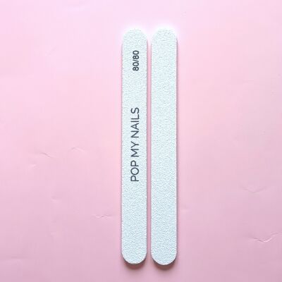 80/80 2-sided white nail files