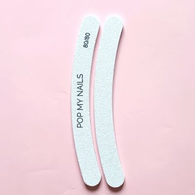 80/80 2 Sided Banana White Nail Files