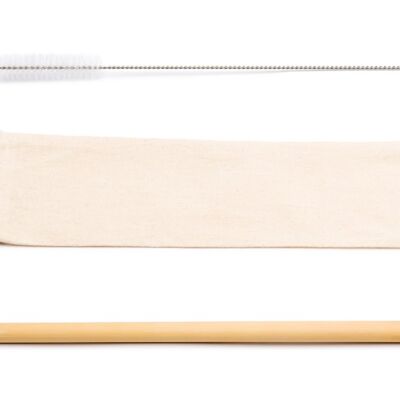 Kit de pajitas de bambú: 1 bolsa + 1 pajita de bambú + 1 cepillo