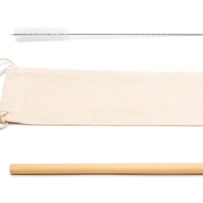 Kit cannuccia di bambù: 1 sacchetto + 1 cannuccia di bambù + 1 pennello