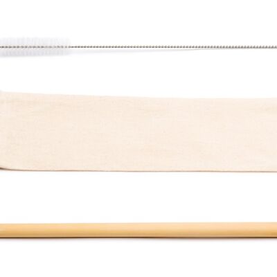 Kit de pajitas de bambú: 1 bolsa + 1 pajita de bambú + 1 cepillo