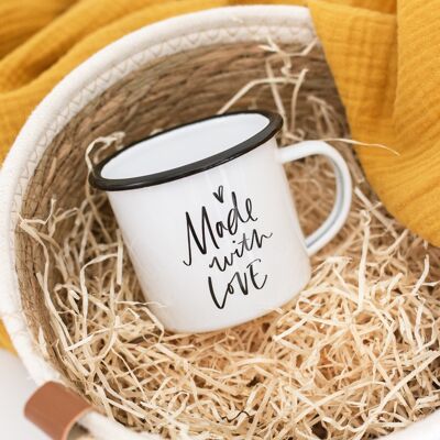 Made with love - enamel mug